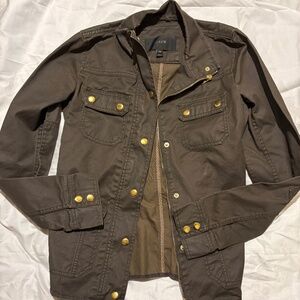 J.Crew Utility Field Jacket Moss Green Gold Hardware XS Tall TXS Military